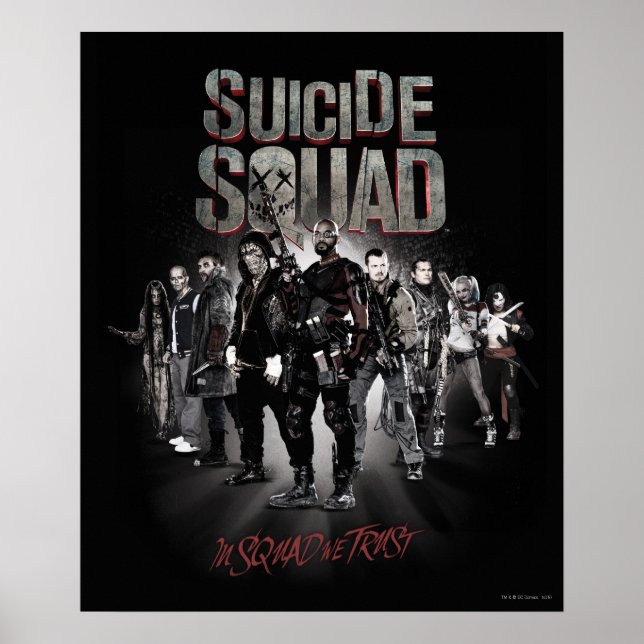 Poster Esquadrão Suicida |Grupo de Trabalho X Lineup (Frente)
