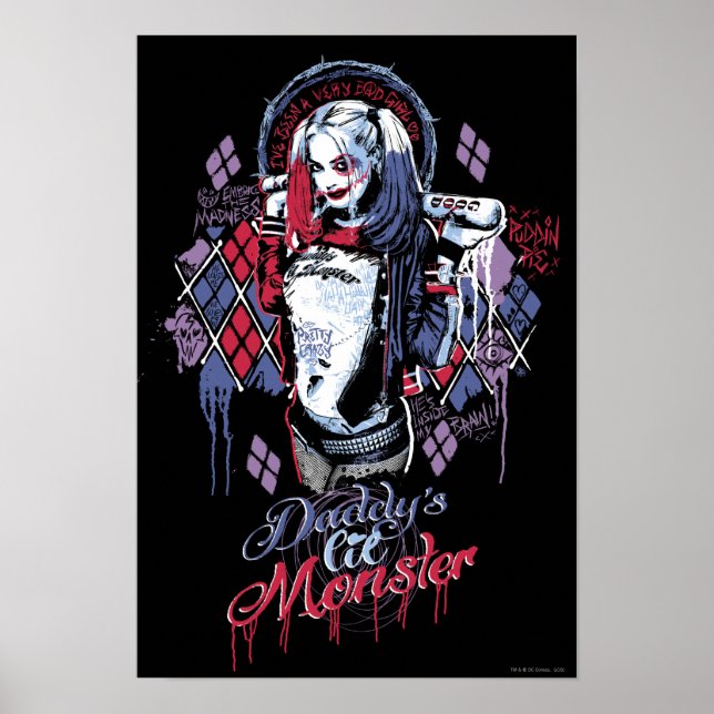 Pôster Esquadrão Suicida | Harley Quinn Grafite Incluso (Frente)