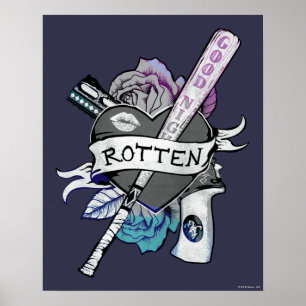 Poster Esquadrão Suicida Harley Quinn "Rotten" Tatuage