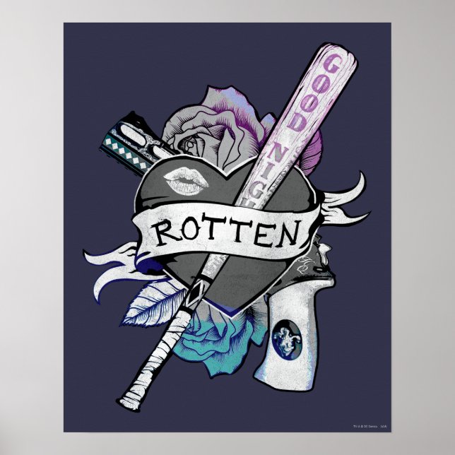 Poster Esquadrão Suicida | Harley Quinn "Rotten" Tatuagem (Frente)