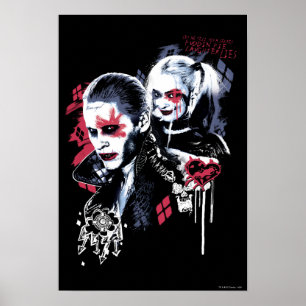 Poster Esquadrão Suicida   Joker & Harley Painted Grafite