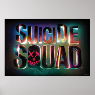 Poster Esquadrão Suicida Logotipo colorido brilhante
