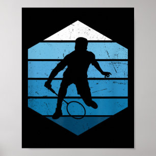 Poster Esquash Feminino Masculino Jogador de Badminton Pe