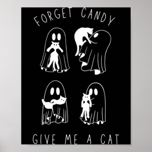 Poster Esqueça Doce Dê Gato Engraçado Boo Fantasma Gato P