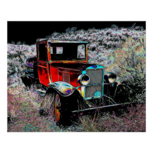 Pôster Esquecido - Caminhão Vintage Antigo