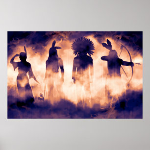 Poster Esquecidos Guerreiros Nativos Americanos Emergindo