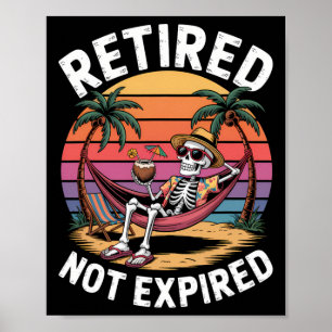 Poster Esqueleto Aposentado Não Expirado Na Praia Verão V