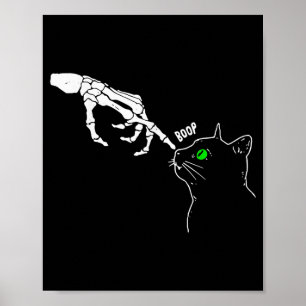 Poster Esqueleto Bate Na Nariz De Um Gato Engraçado Hallo
