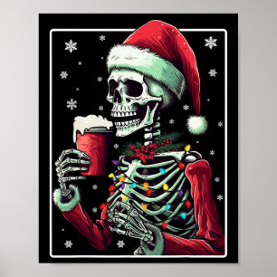 Poster Esqueleto Bebendo Cacau - Natal de Chocolate Quent