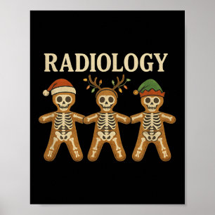 Poster Esqueleto Biscoito de Natal Radiologia Feriado de