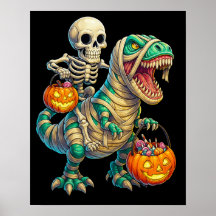 Esqueleto Caprichoso Montando um T-Rex Múmia no Ha