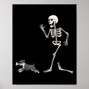 Poster Esqueleto Da Miniatura Do Dia de as Bruxas engraça
