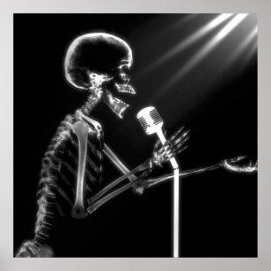 PÔSTER ESQUELETO DA VISÃO DO RAIO X QUE CANTA EM MIC