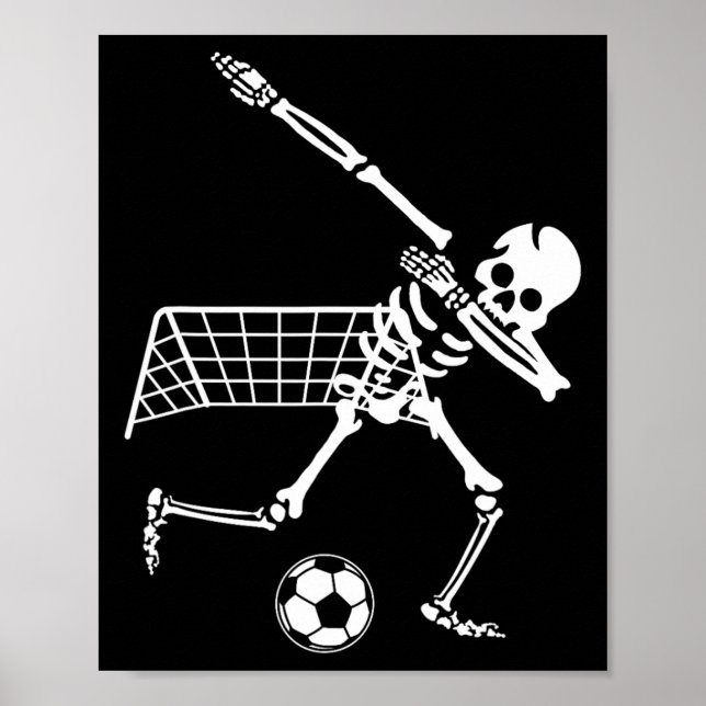 Poster Esqueleto Dabbing Humor de Futebol Presente Divert (Frente)