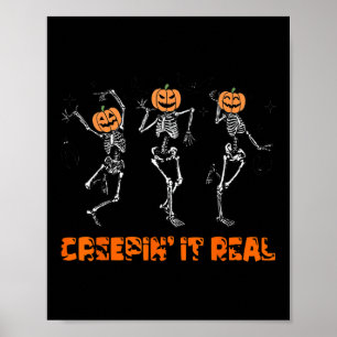 Poster Esqueleto Dançando Halloween Engraçado de Dar Nos