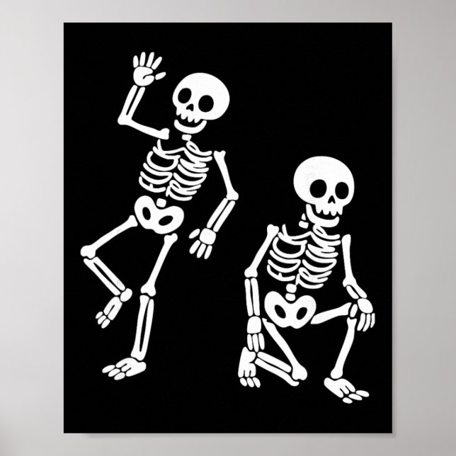 Poster Esqueleto Dançante com Mensagem Oculta Sutil Anti  (Frente)