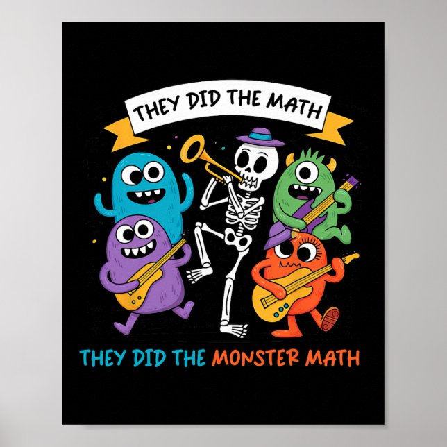 Poster Esqueleto Dançante Eles Fizeram A Matemática Que F (Frente)