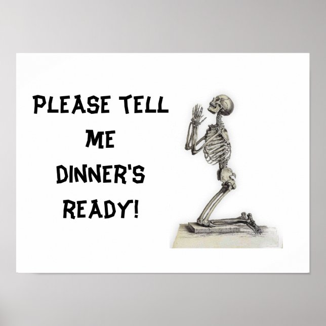 Poster Esqueleto de Anatomia Vintage, Fome (Frente)