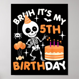 Poster Esqueleto de Aniversário de Halloween Engraçado Br