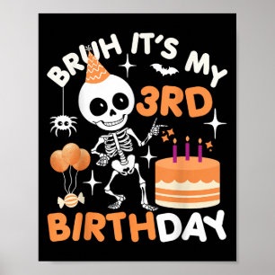 Poster Esqueleto De Aniversário Do Dia de as Bruxas engra