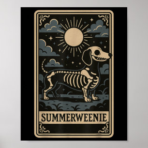 Poster Esqueleto de Dachshund Summerween Arte de Cachorro