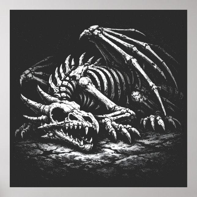 Poster Esqueleto de Dragão — por BurnsInHell (Frente)