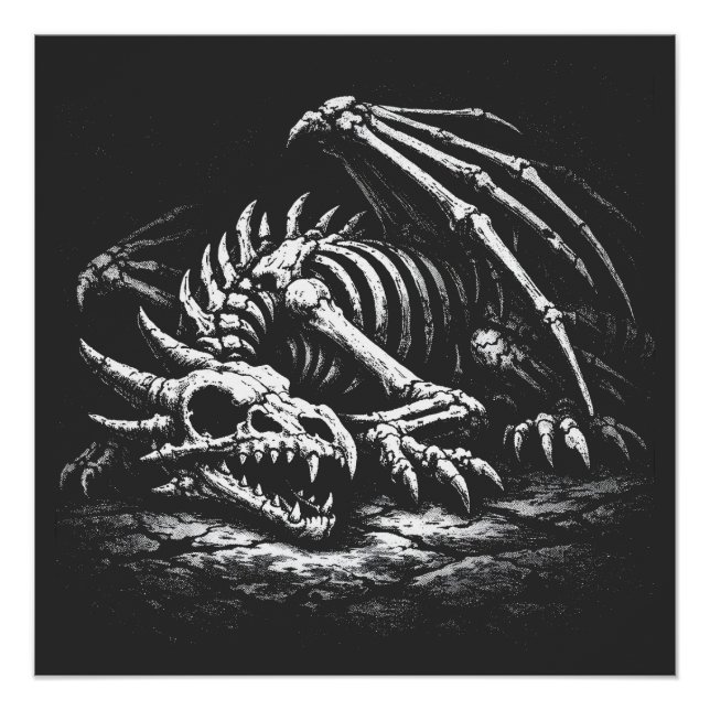 Pôster Esqueleto de Dragão — por BurnsInHell (Frente)