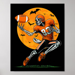 Poster Esqueleto de Futebol Americano Meninos Halloween F