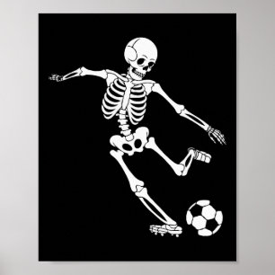 Poster Esqueleto de Futebol Halloween Homens Meninos Joga
