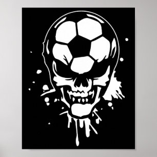 Poster Esqueleto de Futebol Jogador Divertido Halloween C