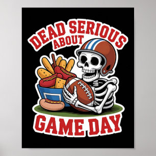 Poster Esqueleto De Futebol Mortal Com Snacks Para H