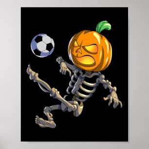 Poster Esqueleto de futebol no Halloween para homens e me