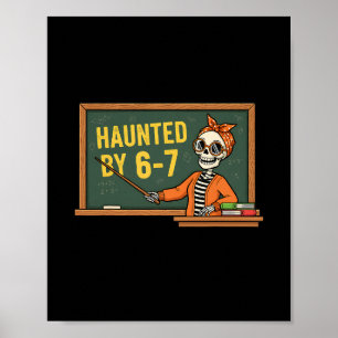 Poster Esqueleto de Halloween Assombrado Número Seis Sete