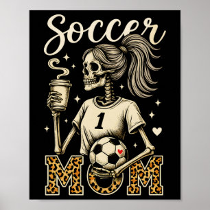 Poster Esqueleto de Mãe de Futebol Americano Café Estilo