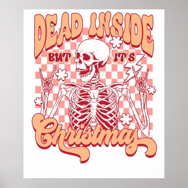 Poster esqueleto de natal morto por dentro (Frente)