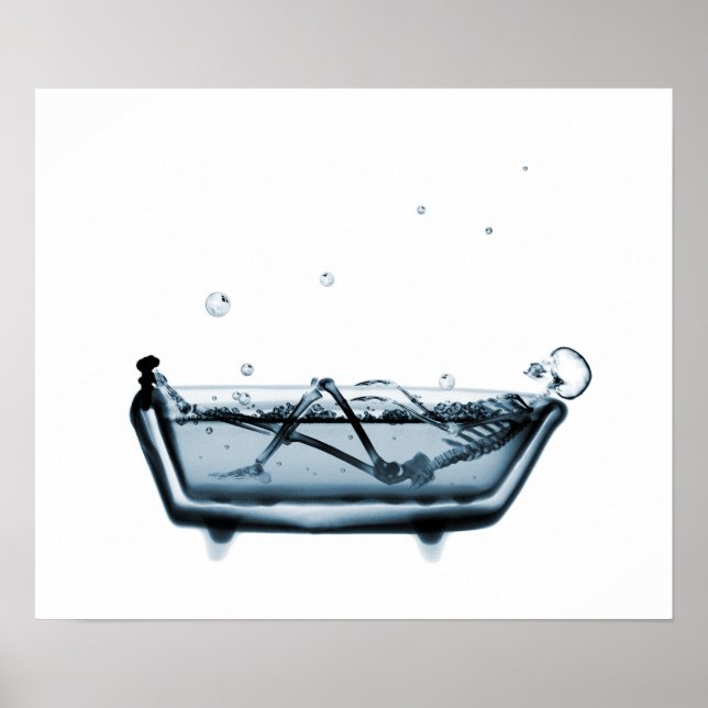 Poster Esqueleto de poster/Impressão X-Ray Bath Azul Bran (Frente)