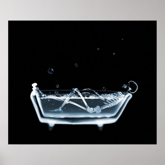 Poster Esqueleto de poster/Impressão X-Ray Bath Black Blu (Frente)