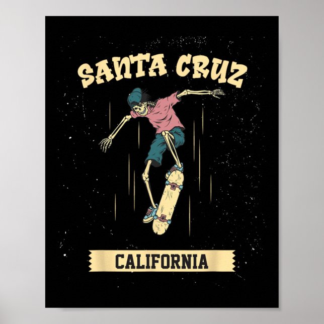 Poster Esqueleto de Santa Cruz de Surf e Skate (Frente)