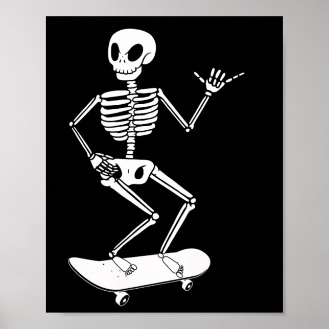Poster Esqueleto de Skateboard de Halloween Skateboard de (Frente)