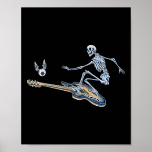 Poster Esqueleto de Surf Tema de Halloween Presente para 