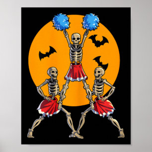Poster Esqueleto de Torcida Halloween Esqueleto de Cheer
