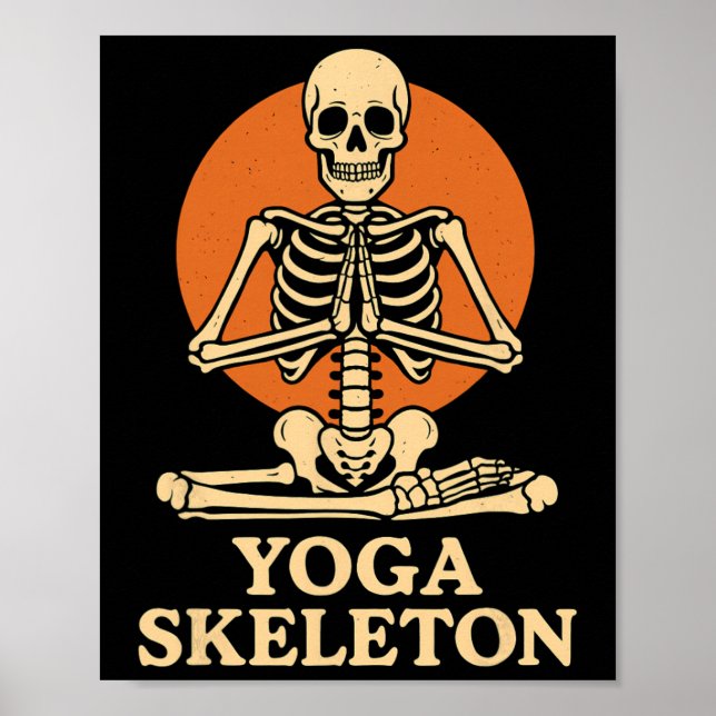 Poster Esqueleto de Yoga Meditando  (Frente)