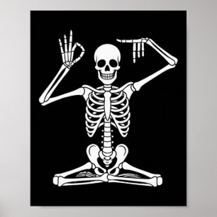 Poster Esqueleto de Yoga Namaste 67 Meme Divertido Hallow