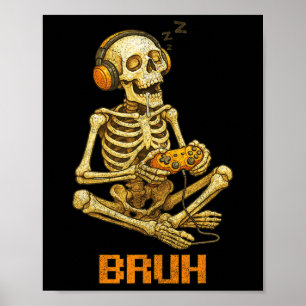 Poster Esqueleto Divertido de Gamer Adolescentes Masculin