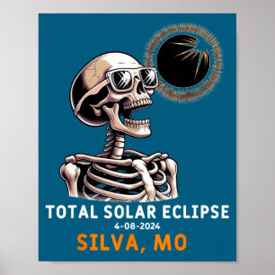 Poster Esqueleto Divertido Eclipse Solar Silva Missouri