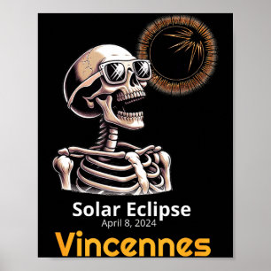 Poster Esqueleto Divertido Eclipse Solar Vincennes Indian