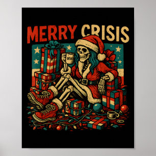 Poster Esqueleto Divertido Natal Feliz Crise