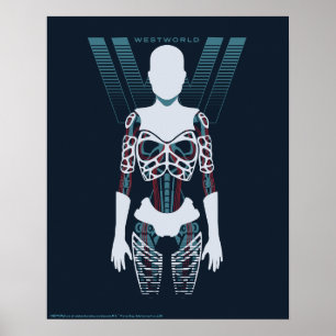 Poster Esqueleto do Android de Westworld   sobre o
