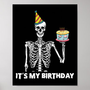 Poster Esqueleto É a minha Festa de aniversário Feliz Hal