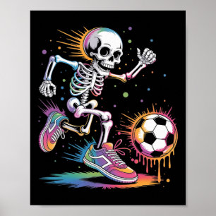 Poster Esqueleto Engraçado de Futebol Gotejando Menino Jo